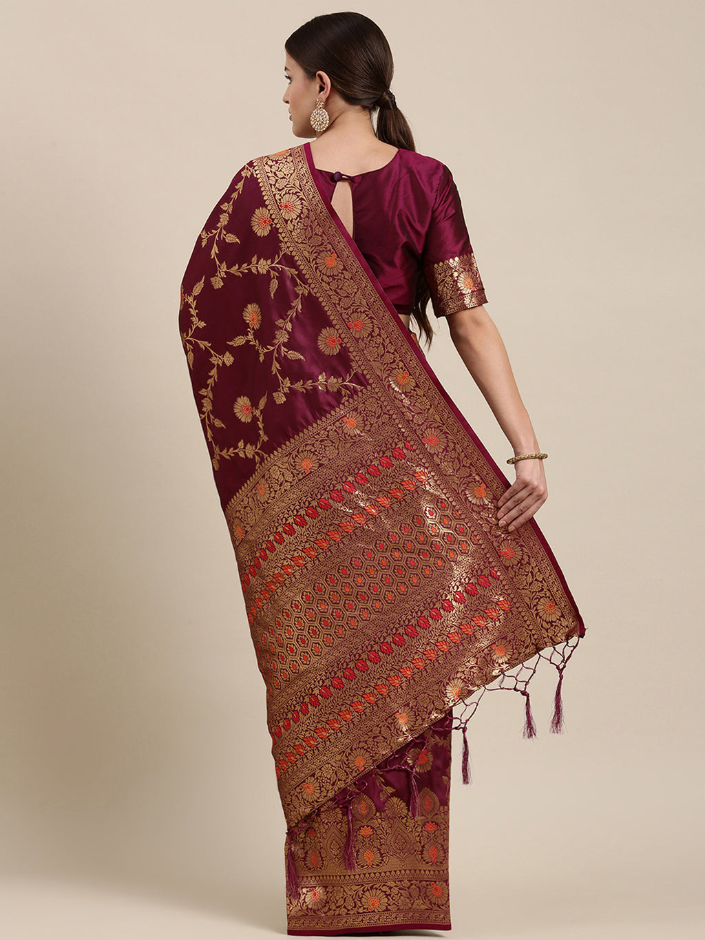 kanjeevaram silk purple wovendesign designersaree with blouse piece 11pakhi1213