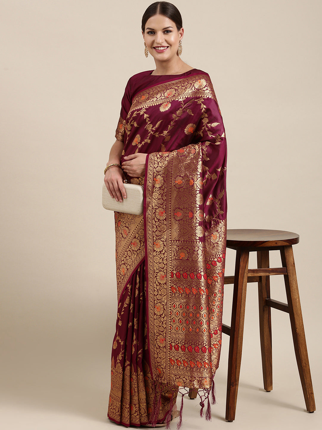 kanjeevaram silk purple wovendesign designersaree with blouse piece 11pakhi1213