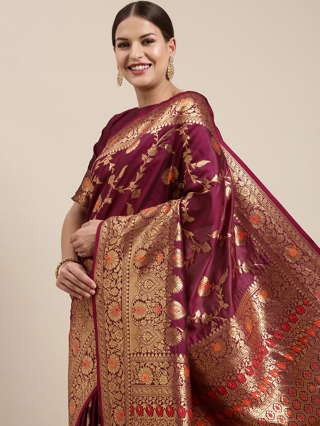 kanjeevaram silk purple wovendesign designersaree with blouse piece 11pakhi1213