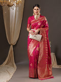 silk blend pink wovendesign designer saree with blouse piece 14pakhi1501