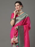 silk blend pink wovendesign designer saree with blouse piece 16pakhi1703