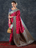 silk blend pink woven design designer saree with blouse piece 25pakhi2508