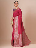 silk blend pink woven design designer saree with blouse piece 29pakhi2901