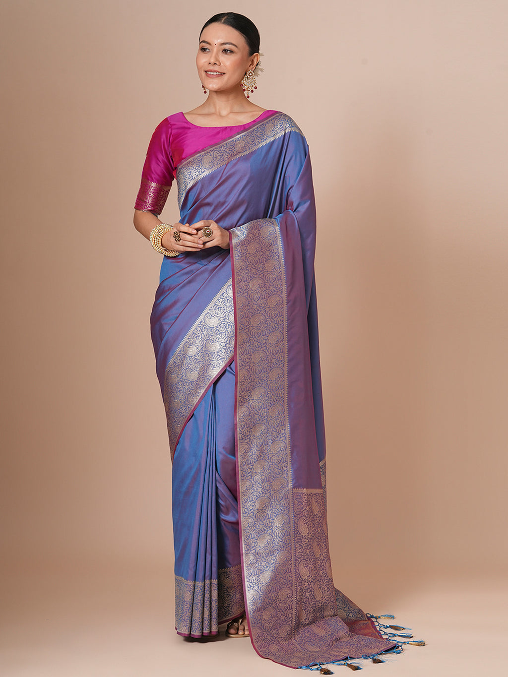 silk blend lavender woven design designer saree with blouse piece 29pakhi2902