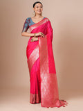 silk blend pink woven design designer saree with blouse piece 29pakhi2903