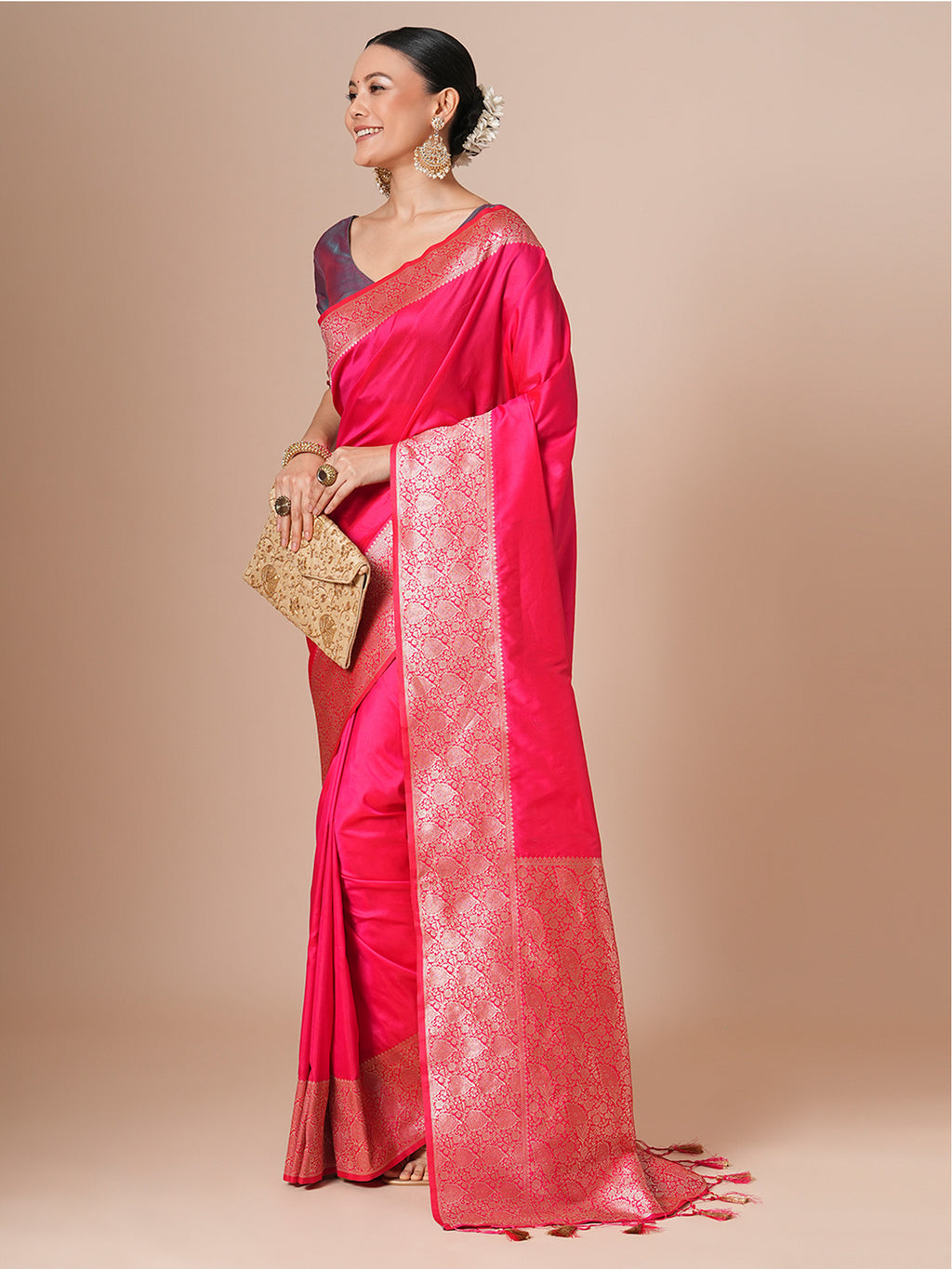 silk blend pink woven design designer saree with blouse piece 29pakhi2903