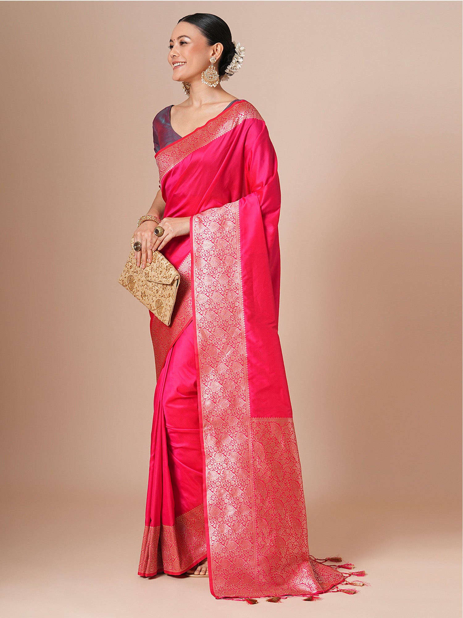 silk blend pink woven design designer saree with blouse piece 29pakhi2903