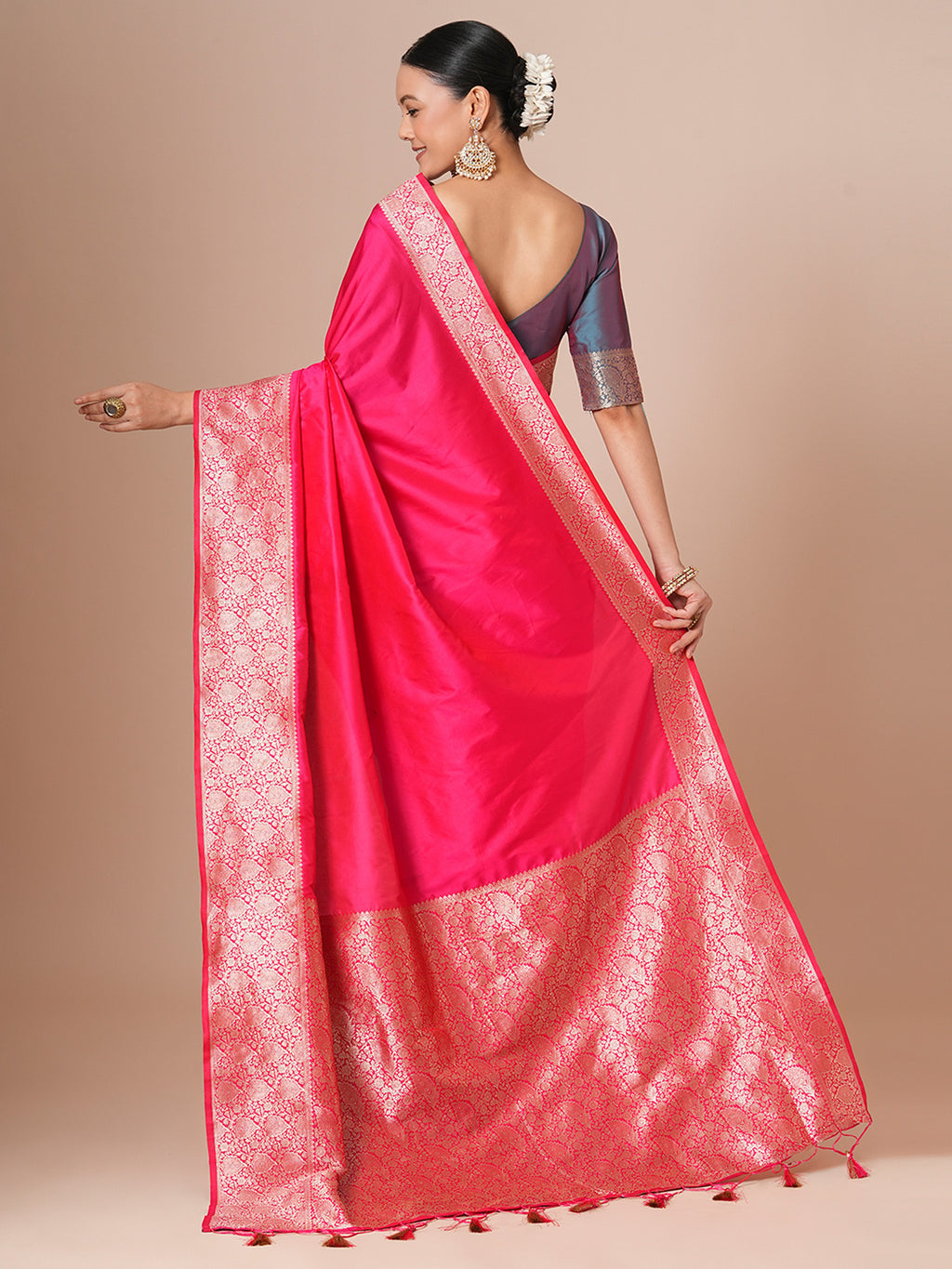 silk blend pink woven design designer saree with blouse piece 29pakhi2903