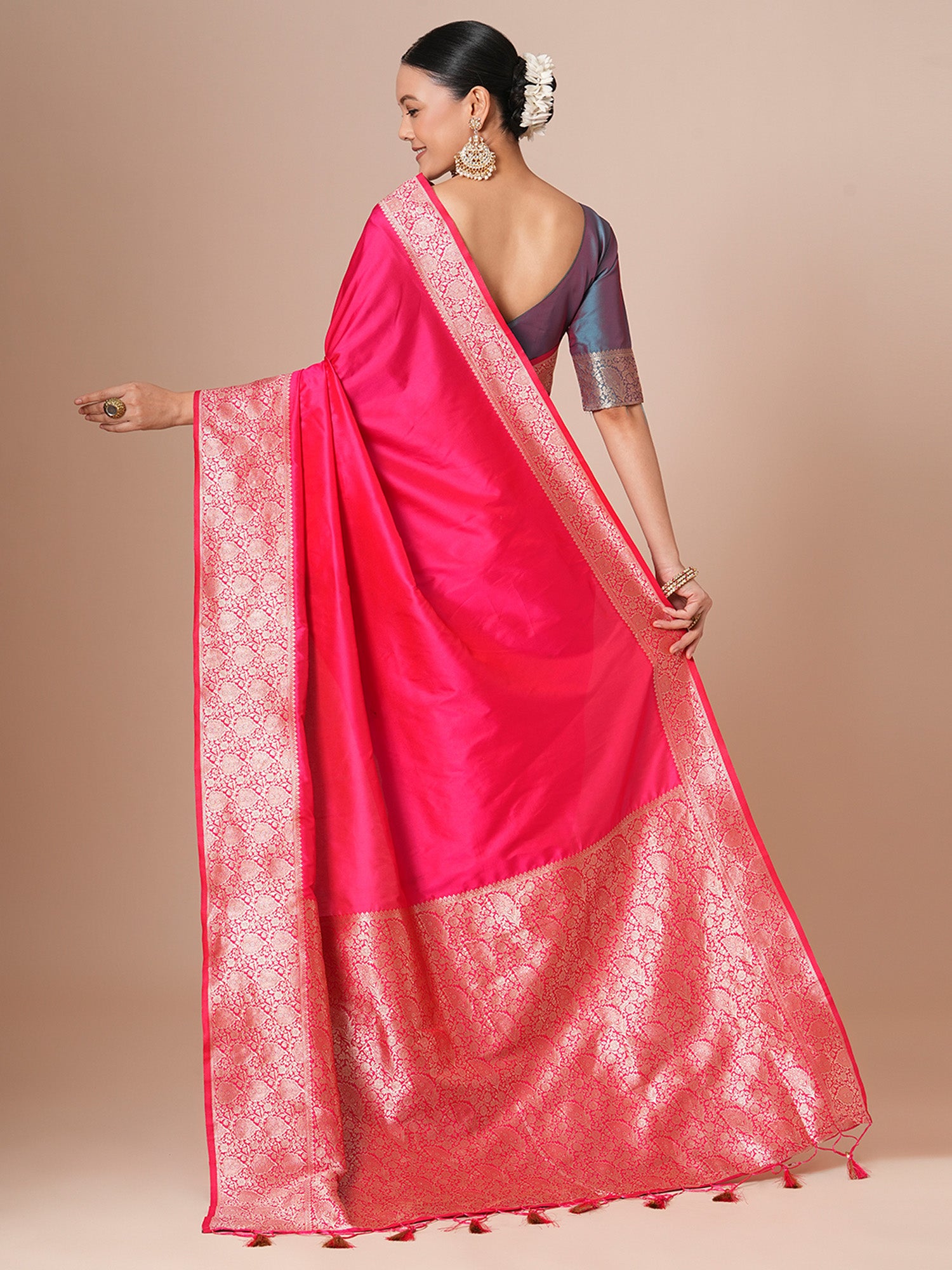 silk blend pink woven design designer saree with blouse piece 29pakhi2903