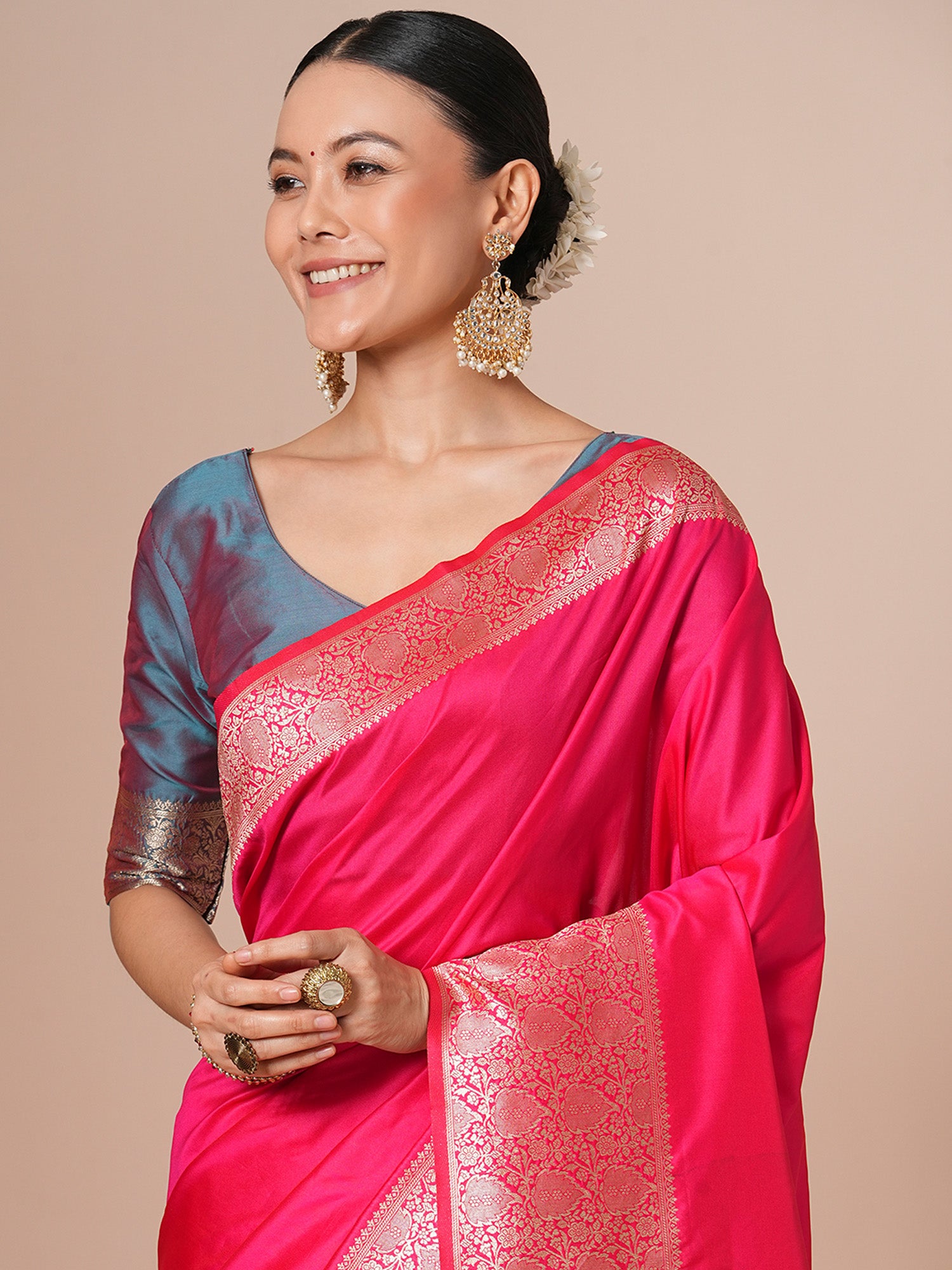 silk blend pink woven design designer saree with blouse piece 29pakhi2903