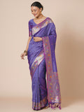 silk blend lavender woven design designer saree with blouse piece 29pakhi2905