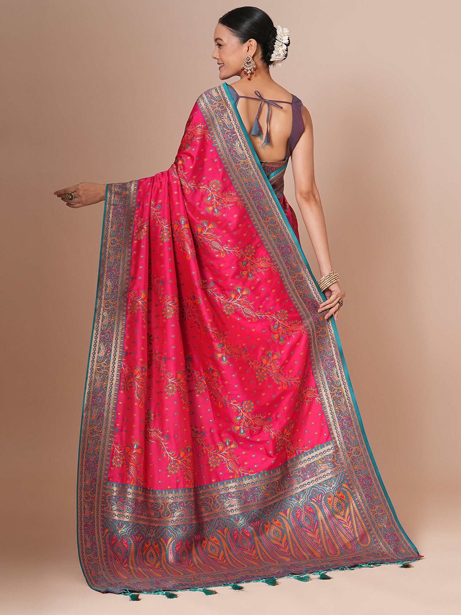 silk blend pink woven design designer saree with blouse piece 29pakhi2911