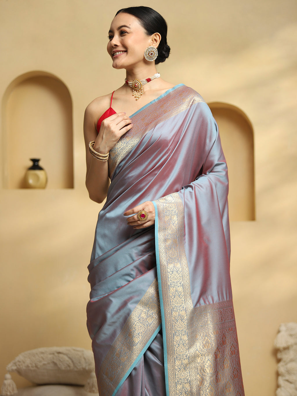 soft silk light blue woven design designer saree with blouse piece 32pakhi3202