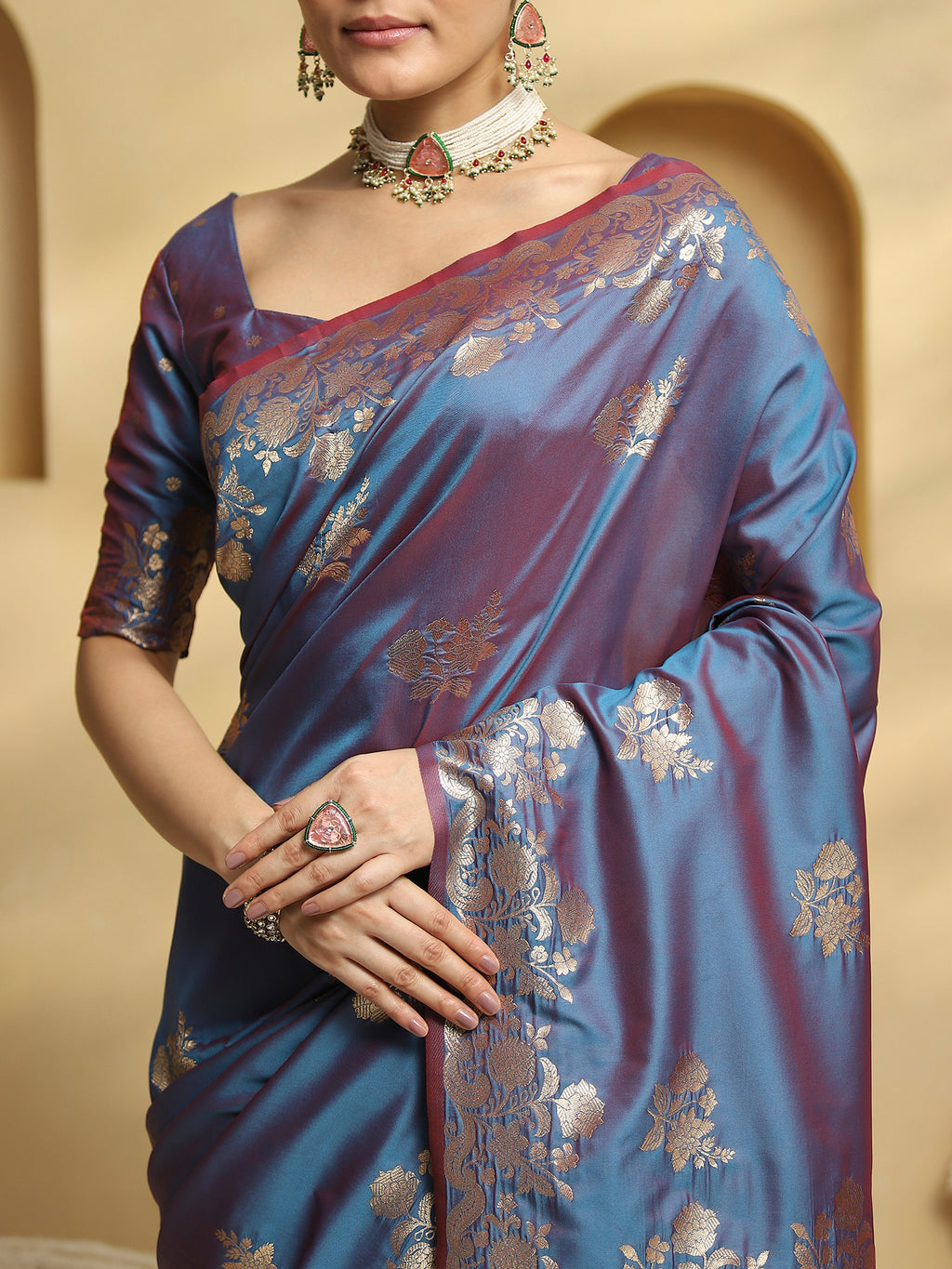 soft silk light blue woven design designer saree with blouse piece 33pakhi3306