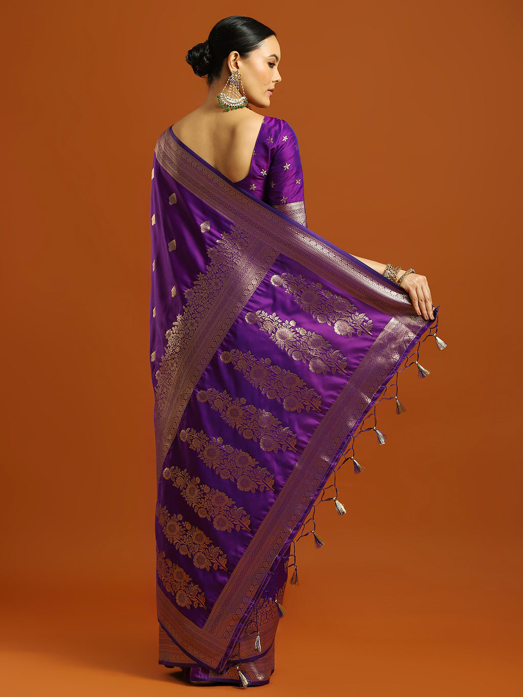 soft silk purple woven design designer saree with blouse piece 33pakhi3307