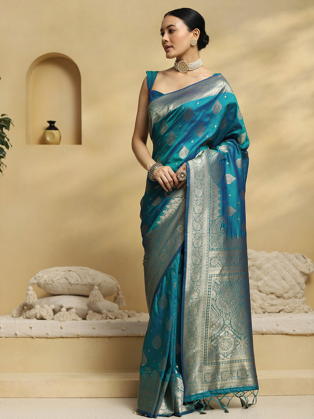 soft silk teal green woven design designer saree with blouse piece 35pakhi3503