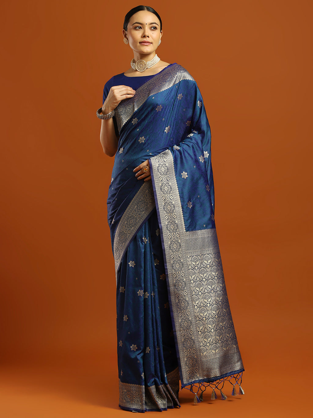soft silk blue woven design designer saree with blouse piece 35pakhi3505