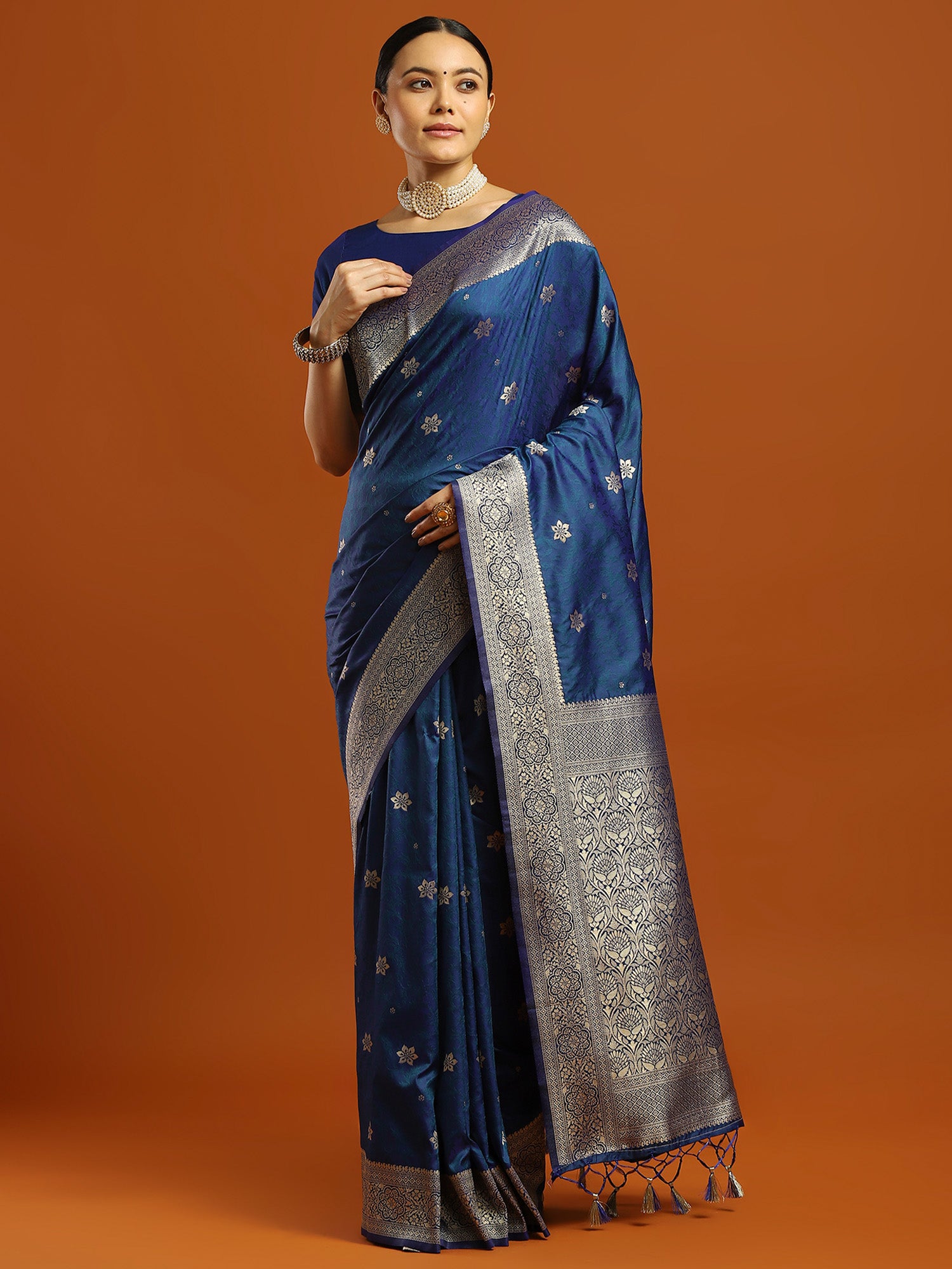 soft silk blue woven design designer saree with blouse piece 35pakhi3505