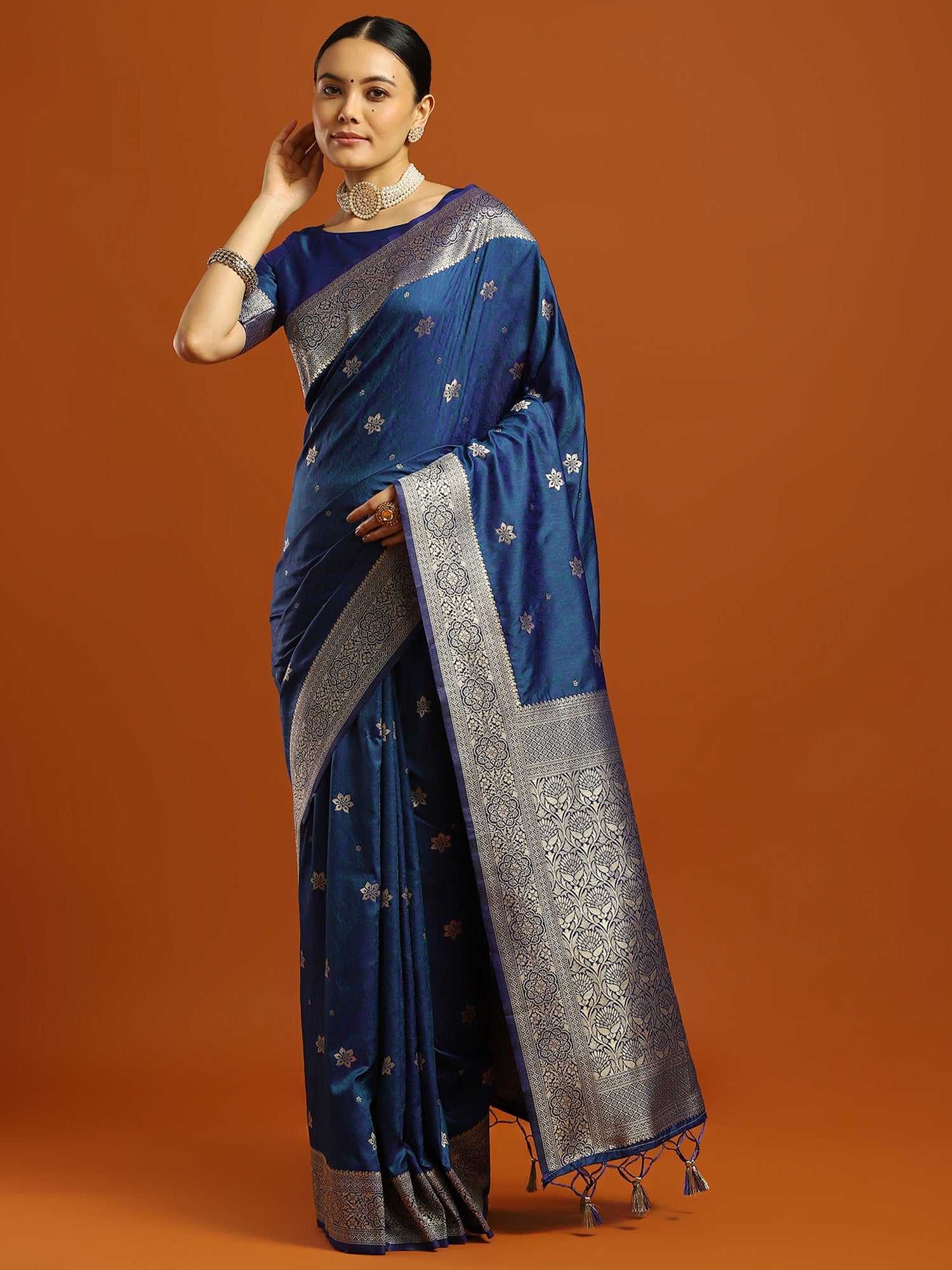 soft silk blue woven design designer saree with blouse piece 35pakhi3505