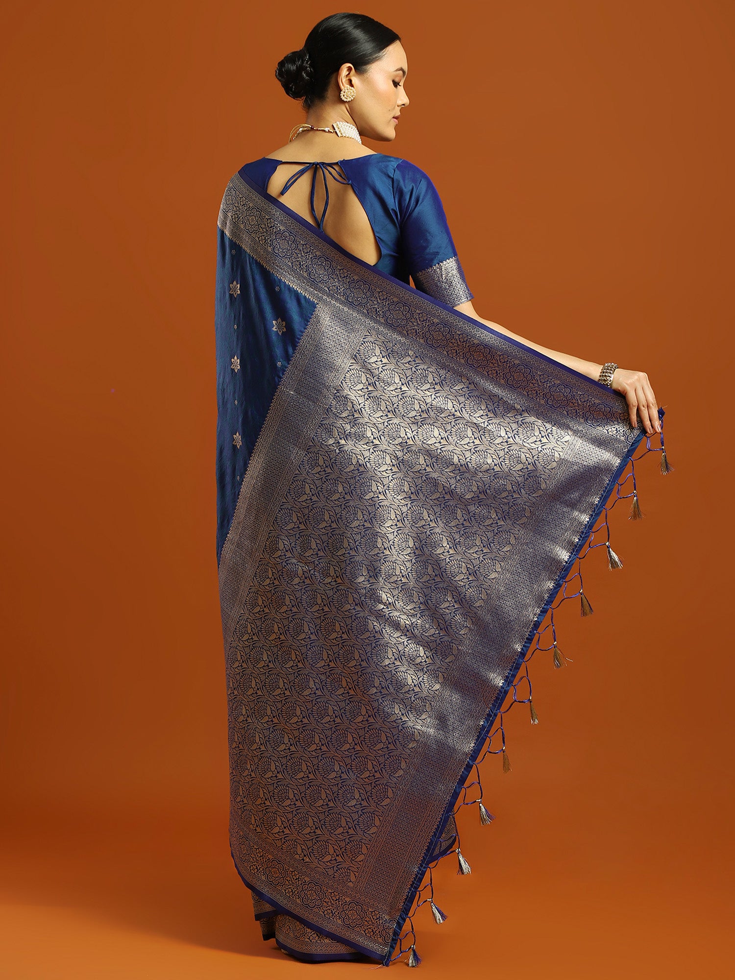 soft silk blue woven design designer saree with blouse piece 35pakhi3505