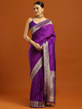 soft silk purple woven design designer saree with blouse piece 35pakhi3507