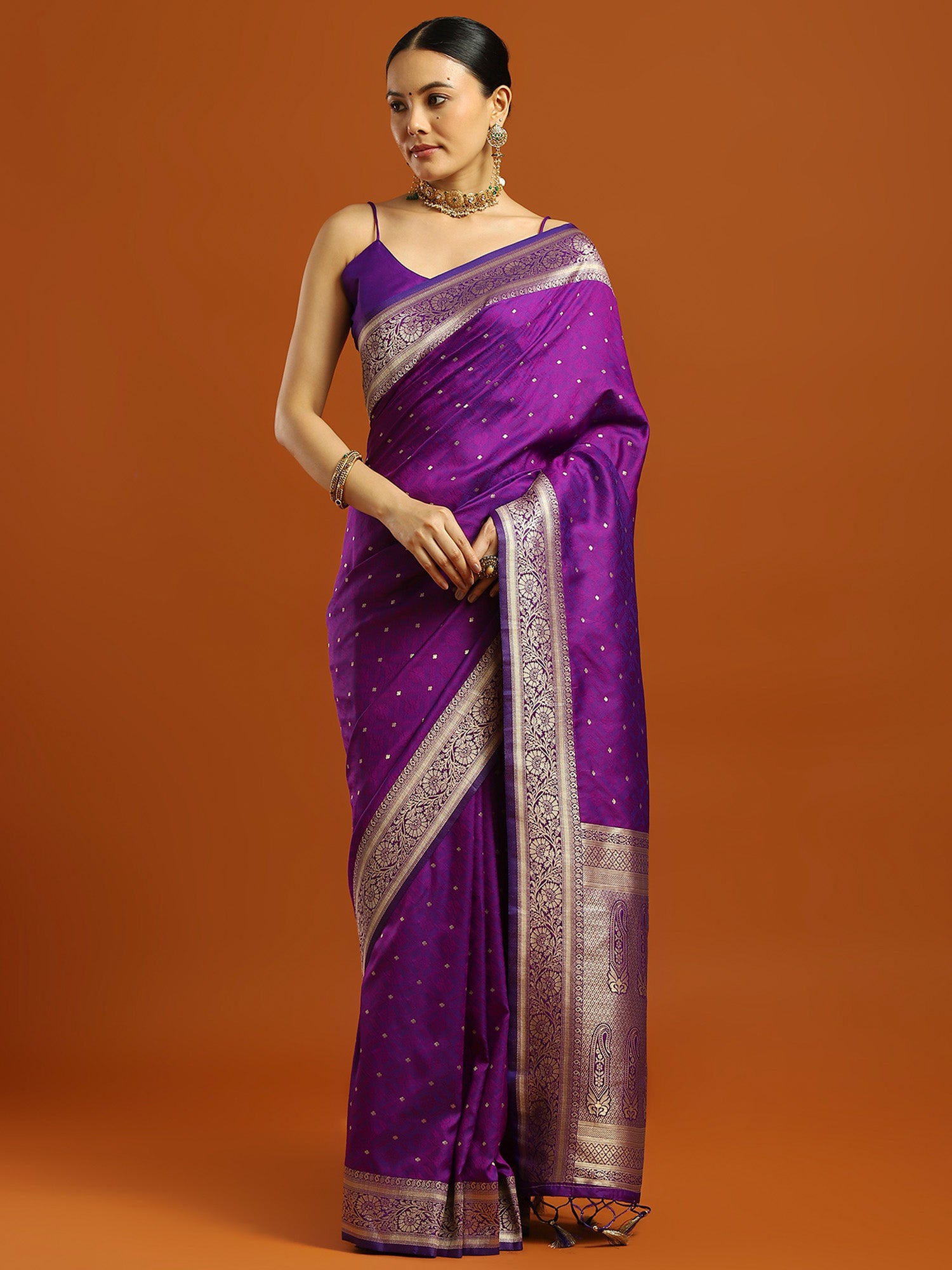 soft silk purple woven design designer saree with blouse piece 35pakhi3507