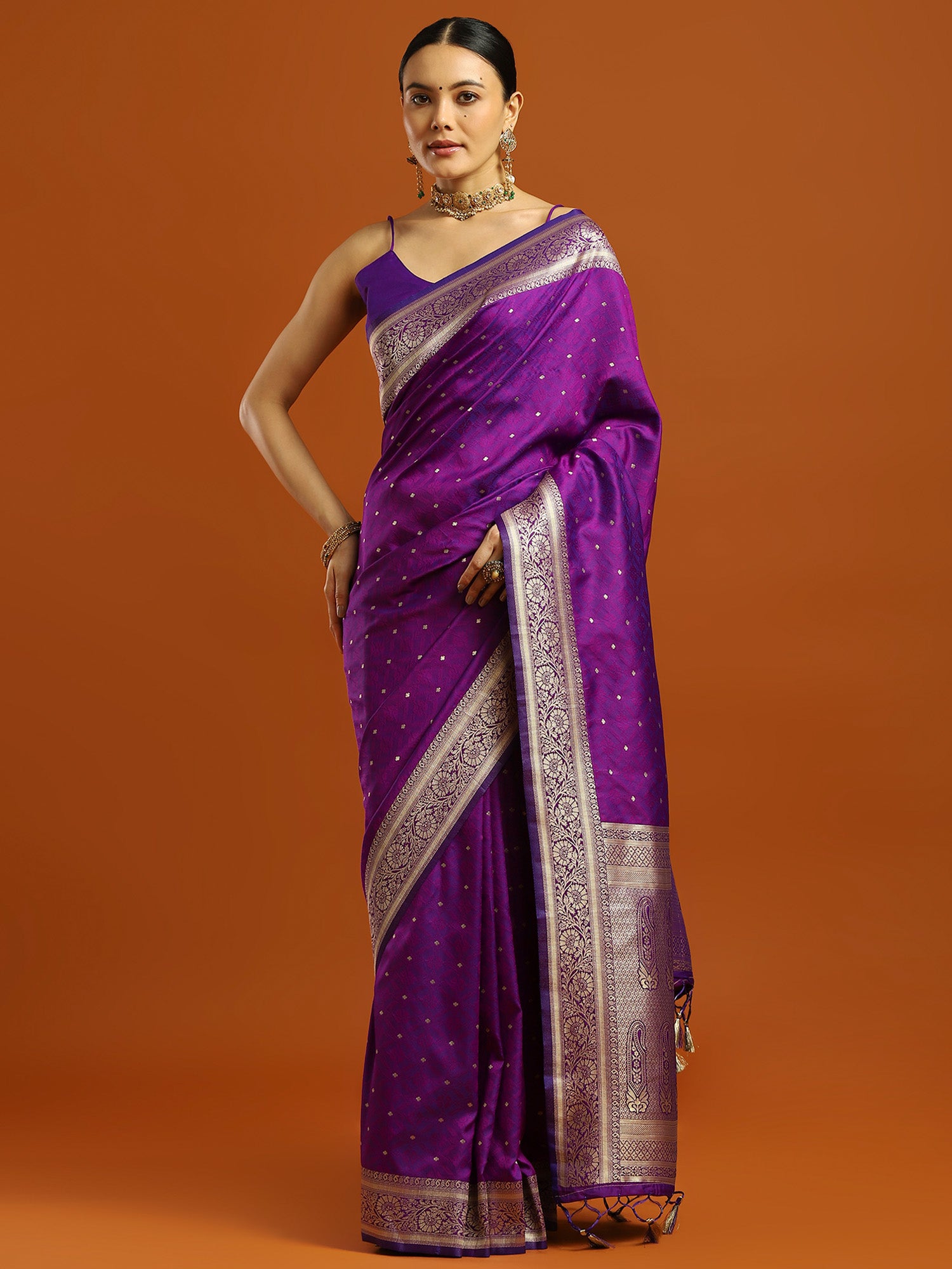 soft silk purple woven design designer saree with blouse piece 35pakhi3507