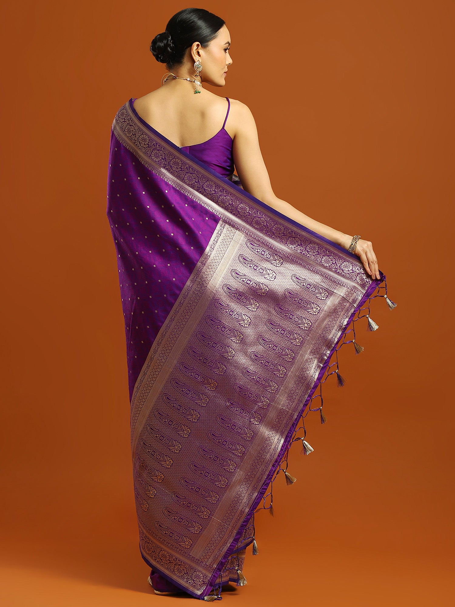 soft silk purple woven design designer saree with blouse piece 35pakhi3507