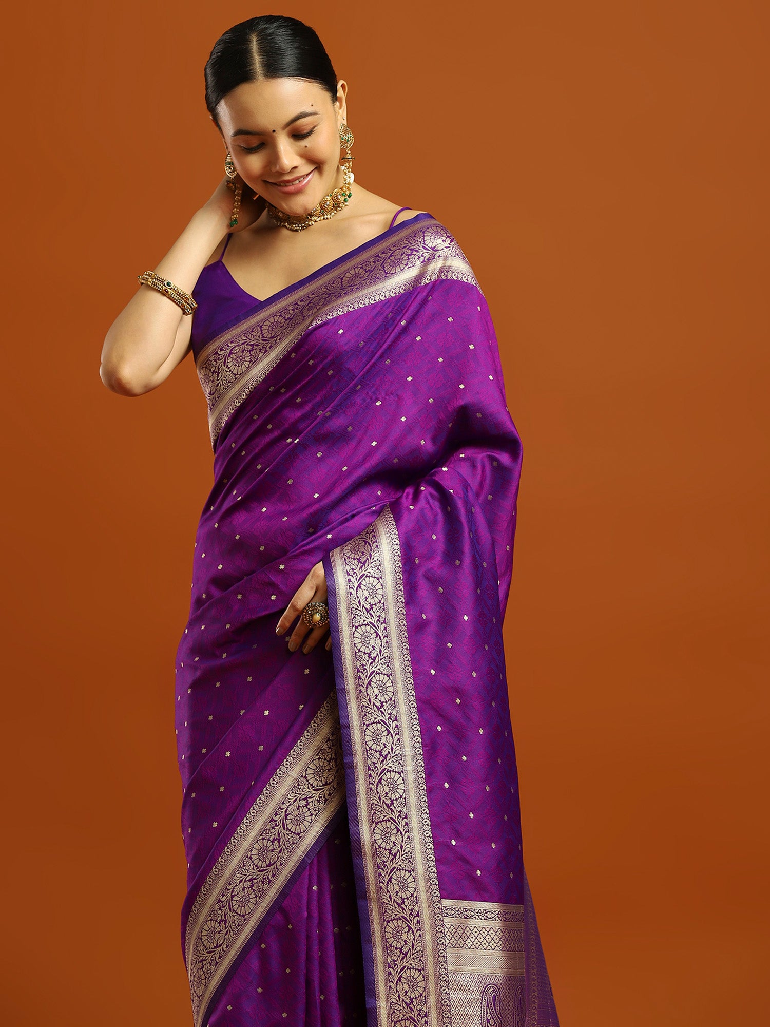 soft silk purple woven design designer saree with blouse piece 35pakhi3507