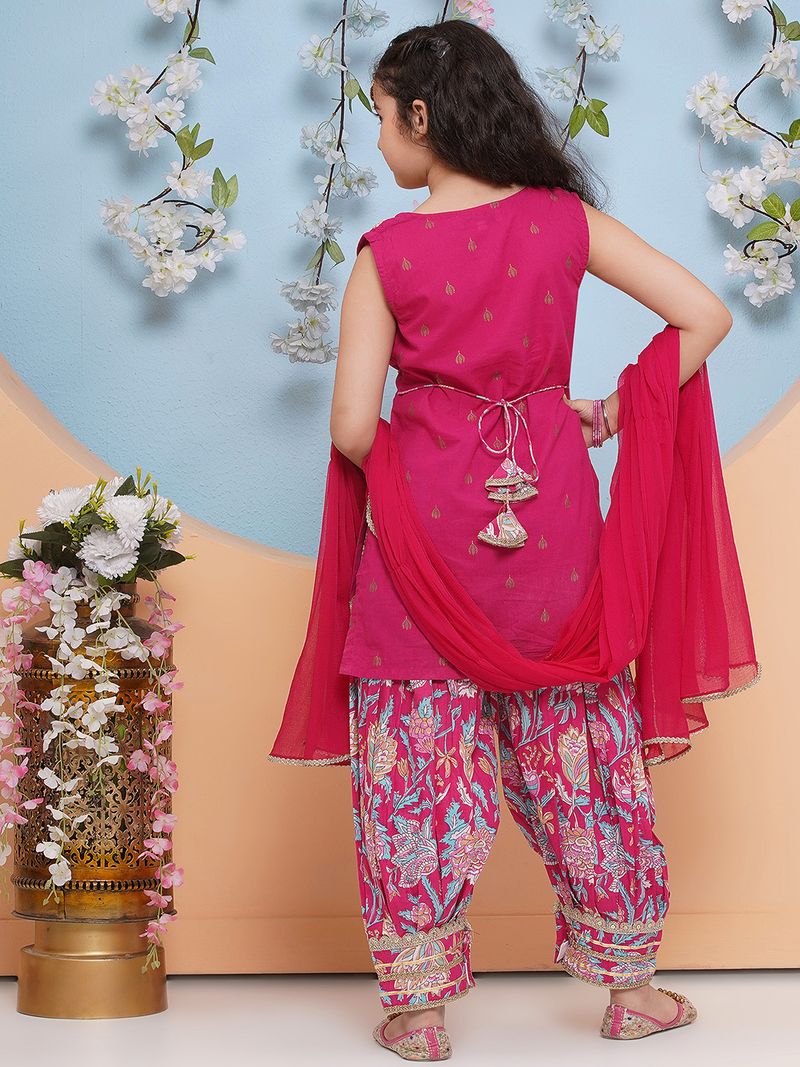 yoke design pure cotton straight kurta with salwar dupatta