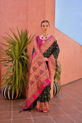 Green Paithani Silk Saree With Blouse Piece For Women