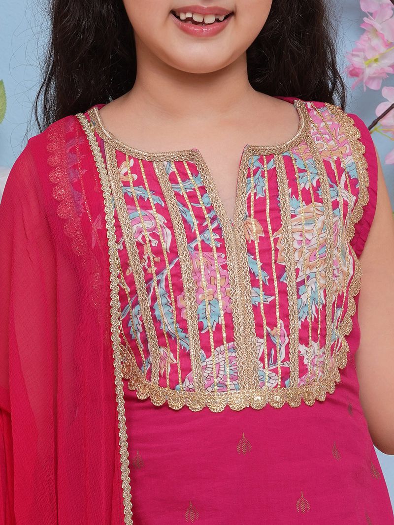 yoke design pure cotton straight kurta with salwar dupatta