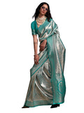kanjeevaram silk lightblue wovendesign designer saree with blouse piece knjpurm358002