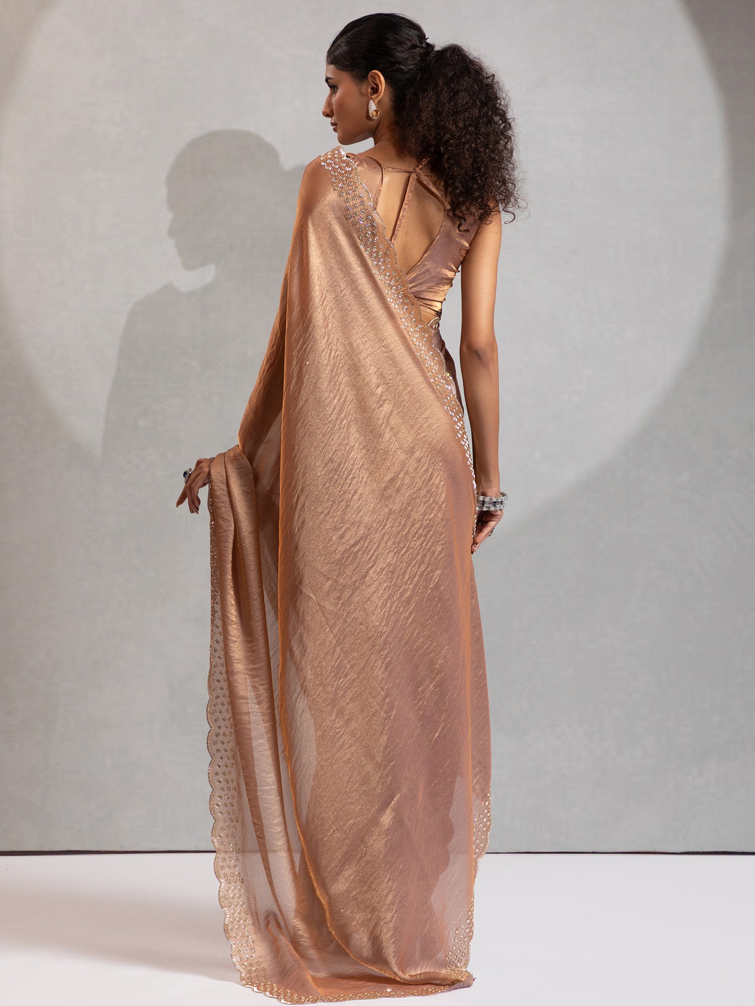 satin silk beige embellished designer saree with blouse piece morpnkh1224a