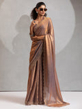 satin silk metallic embellished designer saree with blouse piece morpnkh1224c