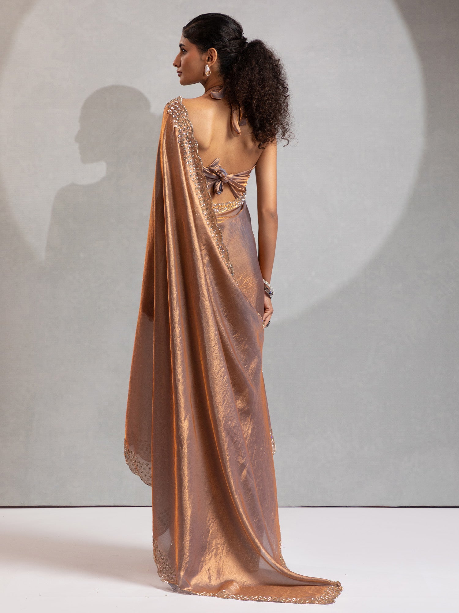 satin silk metallic embellished designer saree with blouse piece morpnkh1224c