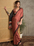 pure crepe maroon printed designer saree with blouse piece norajrk110