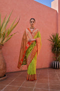 Pista Paithani Silk Saree With Blouse Piece For Women
