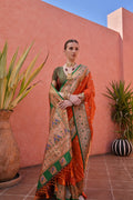 Orange Paithani Silk Saree With Blouse Piece For Women