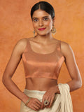 copper tissue sleeveless readymade blouse