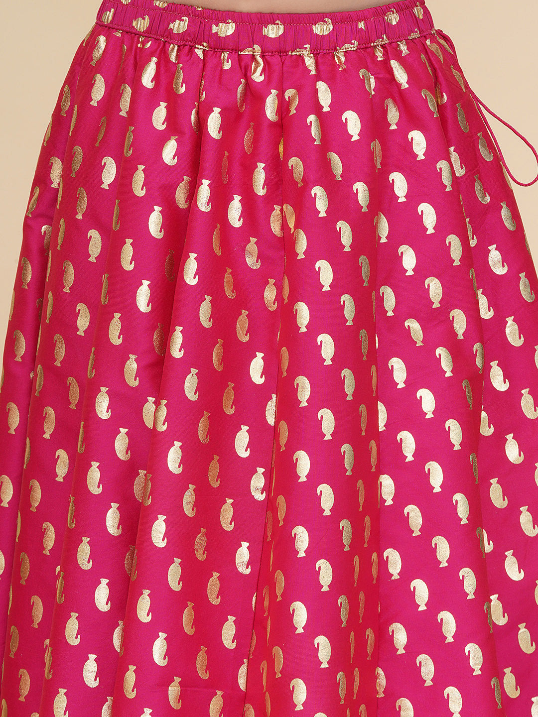 girls orange pink embroidered choli pink ready to wear lehenga with dupatta