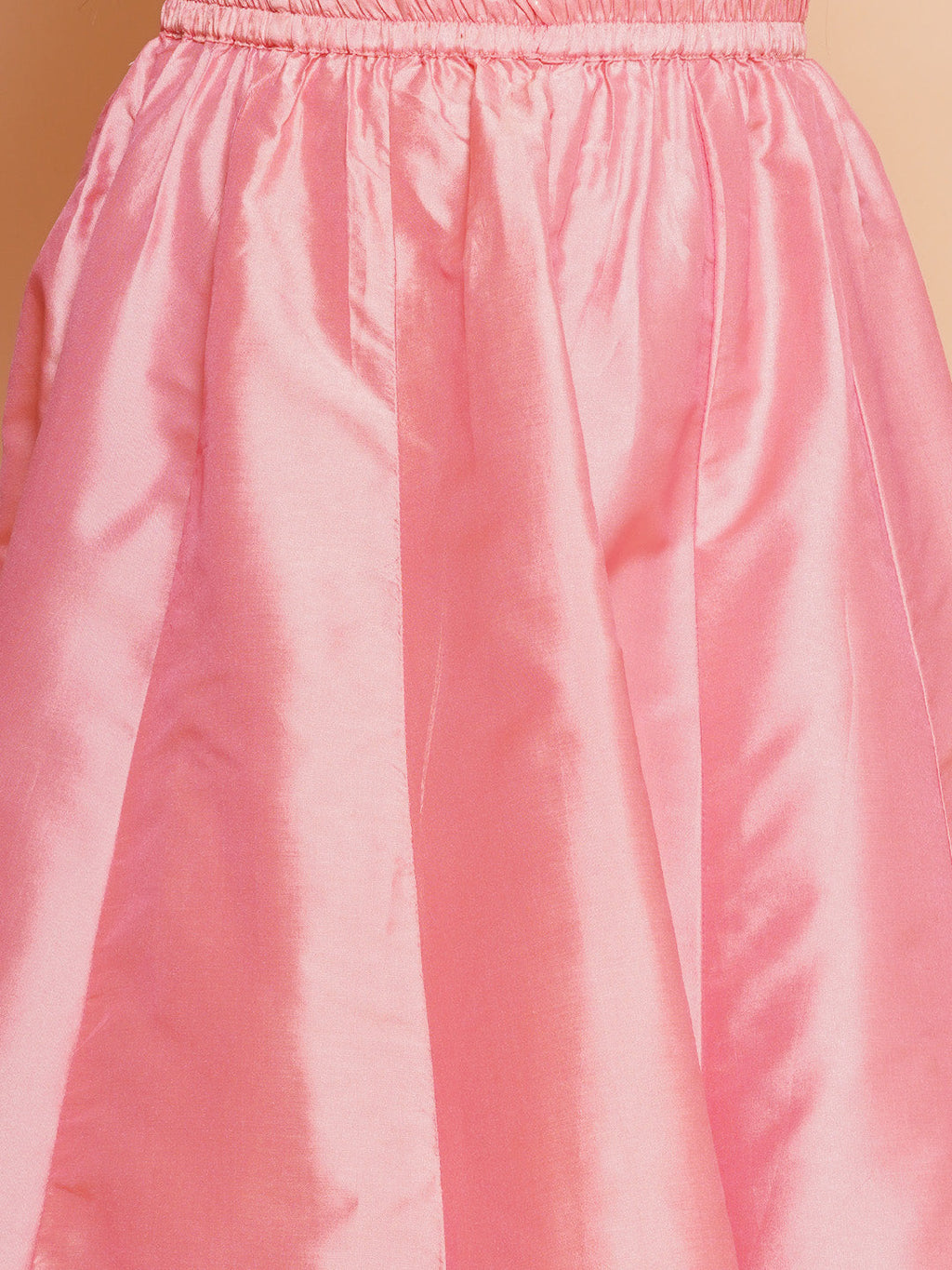 girls peach floral printed ready to wear lehenga blouse with shrug