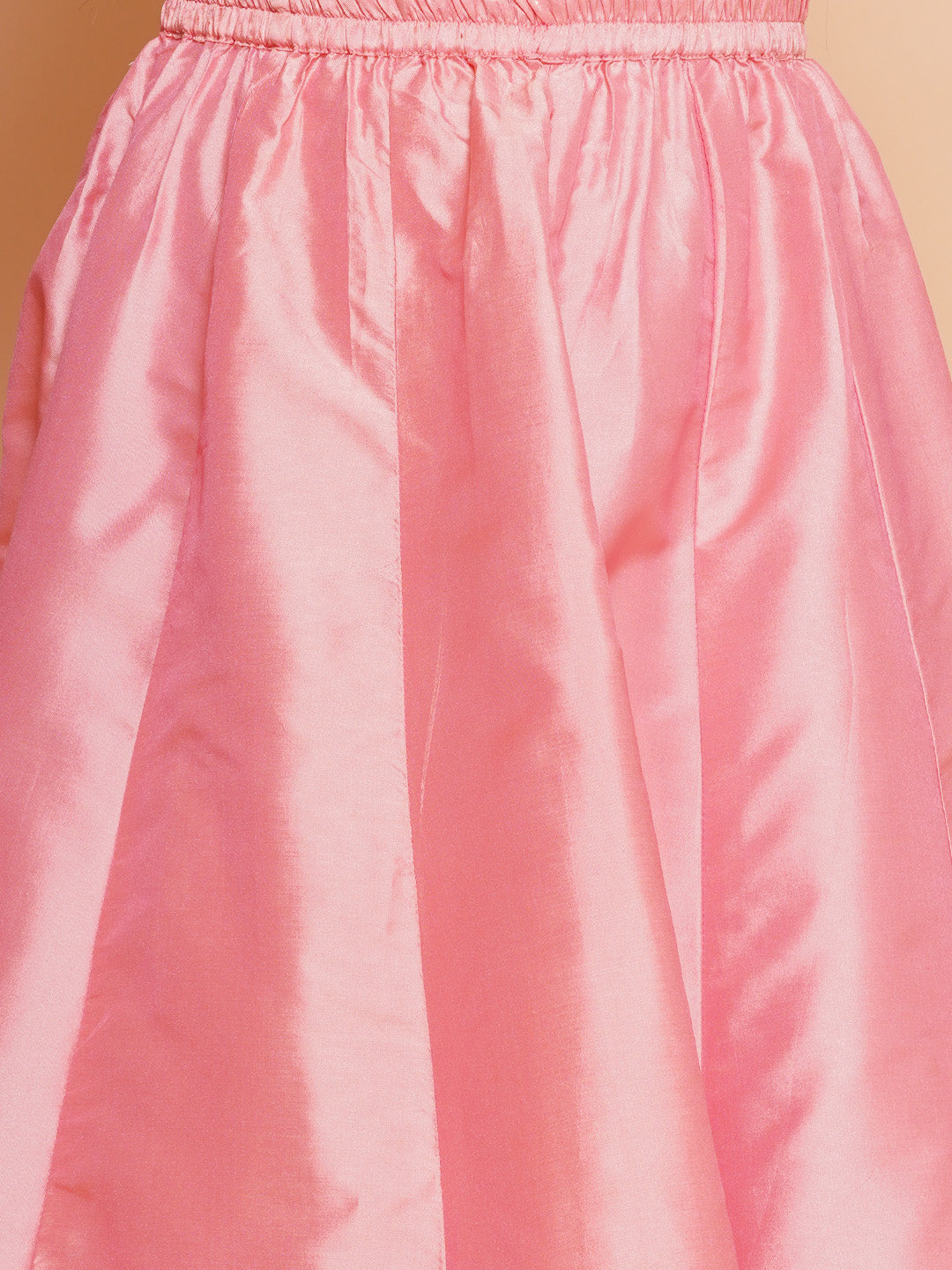 girls peach floral printed ready to wear lehenga blouse with shrug