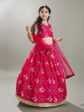 girls pink digital print ready to wear lehenga with choli