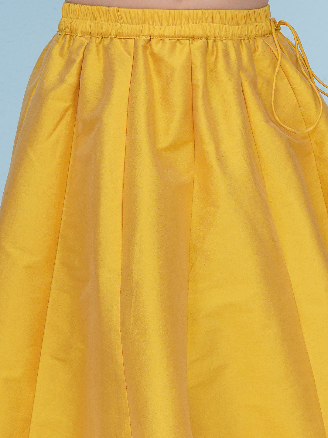 girls yellow pink embroidered choli yellow ready to wear lehenga with dupatta