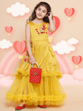 girls yellow sleeveless maxi dress