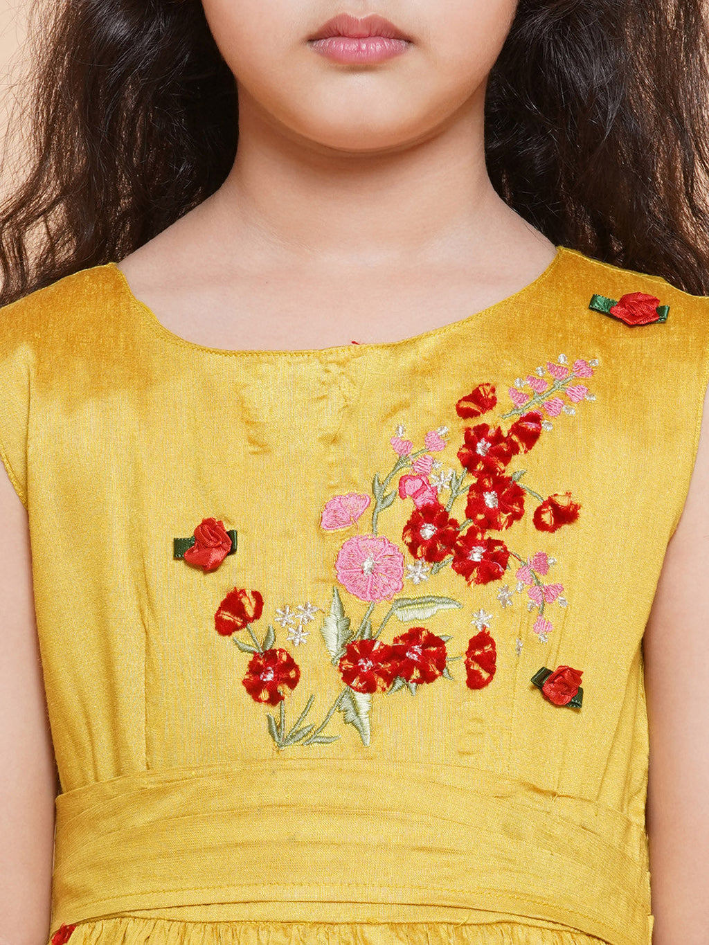 girls yellow sleeveless maxi dress