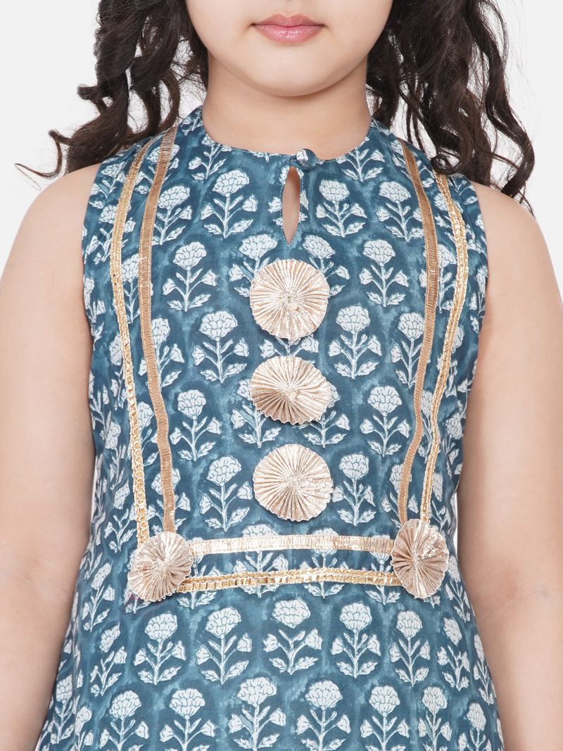 ethnic motifs woven design kurta with sharara dupatta